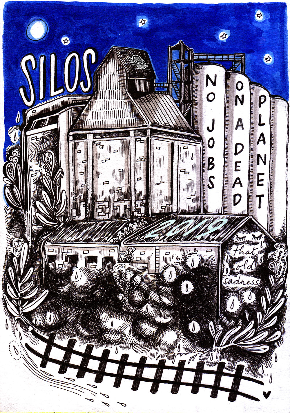 Illustraion for song Silos on the Hill